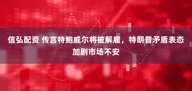 信弘配资 传言特鲍威尔将被解雇，特朗普矛盾表态加剧市场不安